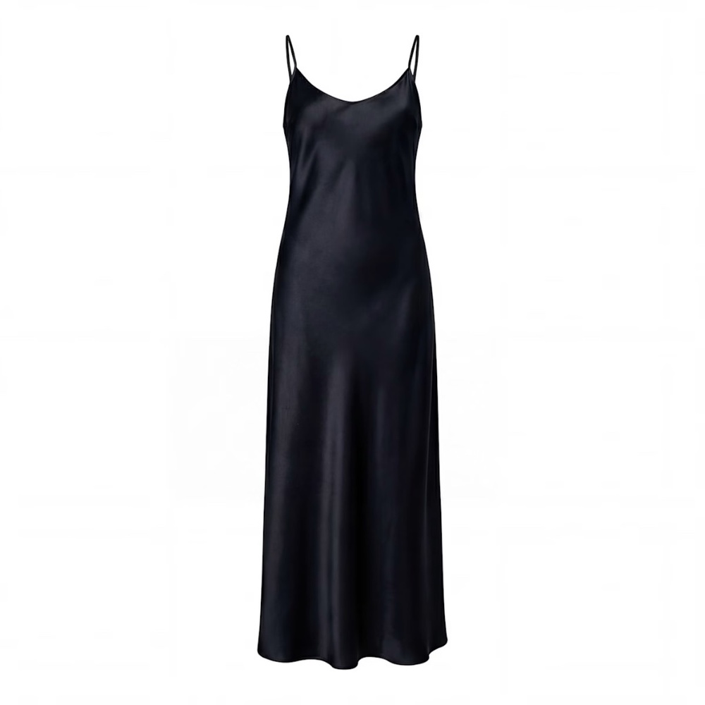 Massimo Dutti Black Slip Dress